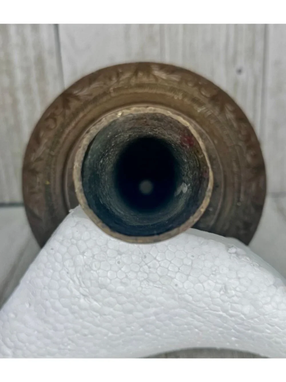 Antique Indian Engraved Etched Brass Surahi Vase